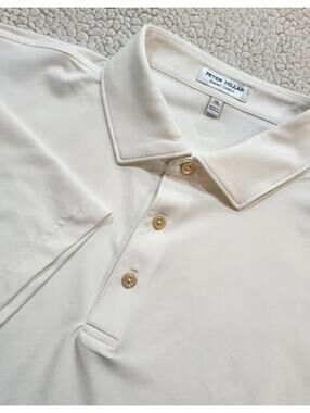 Peter Millar Summer Comfort Golf Performance Polo Mens Size XL White Stretch